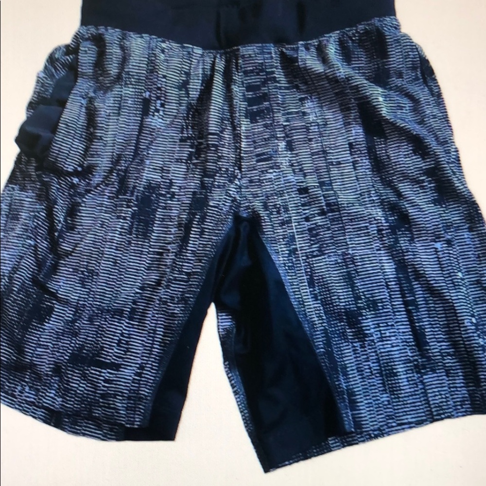 Blue and Black Patterned Shorts
